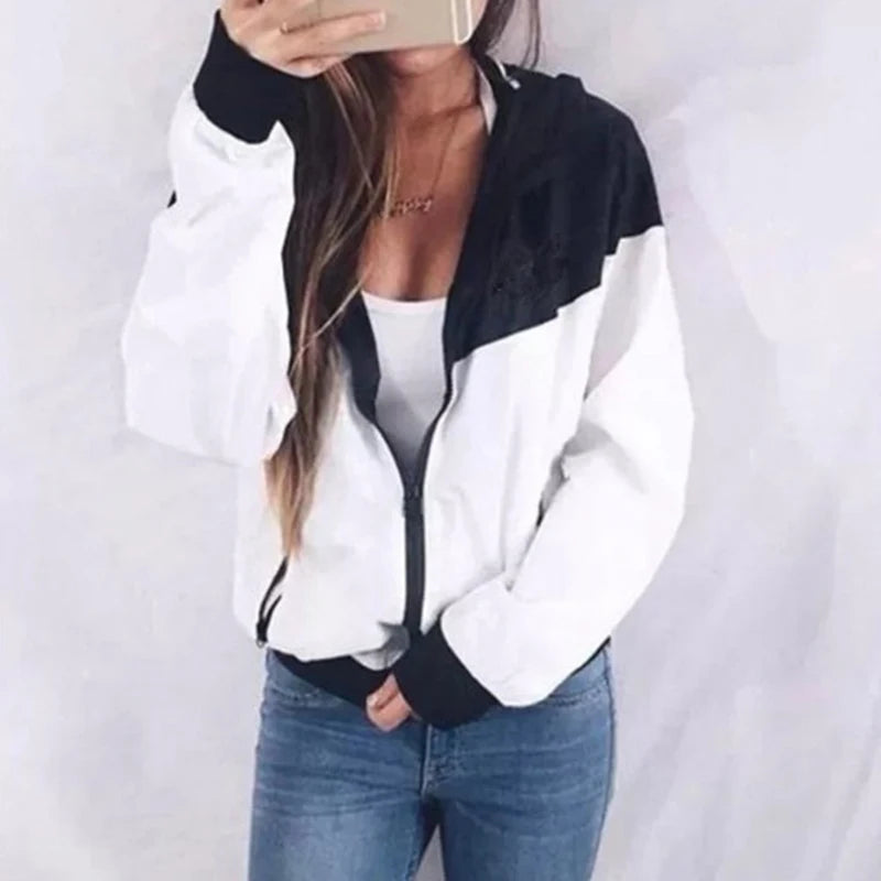 Plus-Size Women’s Hooded Sport Jacket — Lightweight Long-Sleeve Skin Suit Coat — view 1 of sports & fitness
