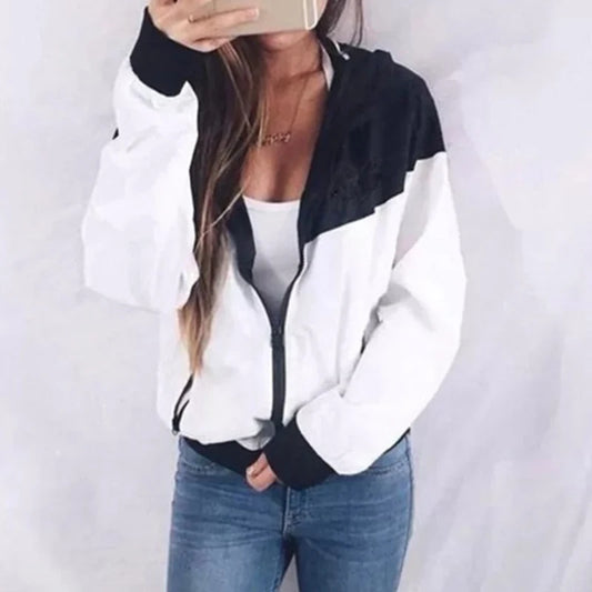 Plus-Size Women’s Hooded Sport Jacket — Lightweight Long-Sleeve Skin Suit Coat — view 1 of sports & fitness
