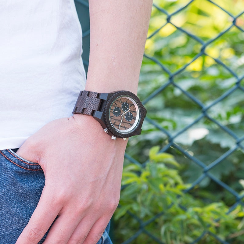 BOBOBIRD Rosewood Wood Watch Men