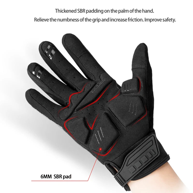ROCKBROS Cycling Gloves Thermal Winter Full-Finger — Windproof Touchscreen SBR Shockproof Bike Gloves — view 5 of gloves