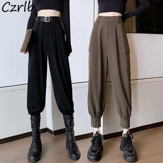 Cargo Pants Women Streetwear Fashion Cool All-match Simple Casual High Waist