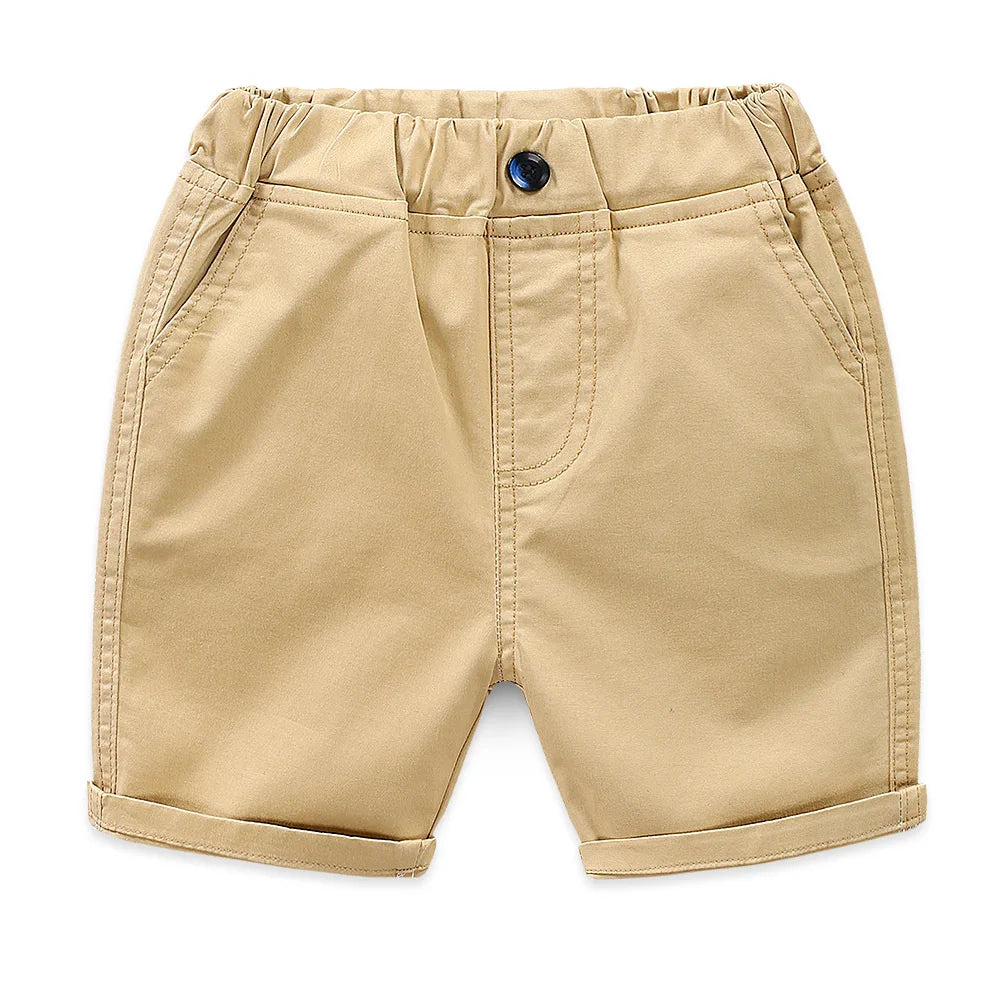 DE PEACH New Kids Boys Casual Shorts Summer Solid Color Cotton Baby Girls Loose