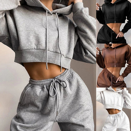 Plus-Size Hooded Tracksuit &mdash; Women&rsquo;s Autumn Loose Large-Size Sweatshirt &amp; Pants Set — view 1 of tracksuits