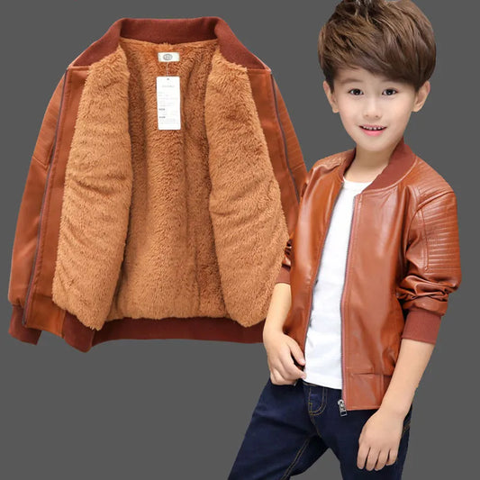 Boys Coats Autumn Winter Fashion Children's Plus Velvet / No Velvet Two styles Warming Cotton  Jacket For 1-11Y Kids