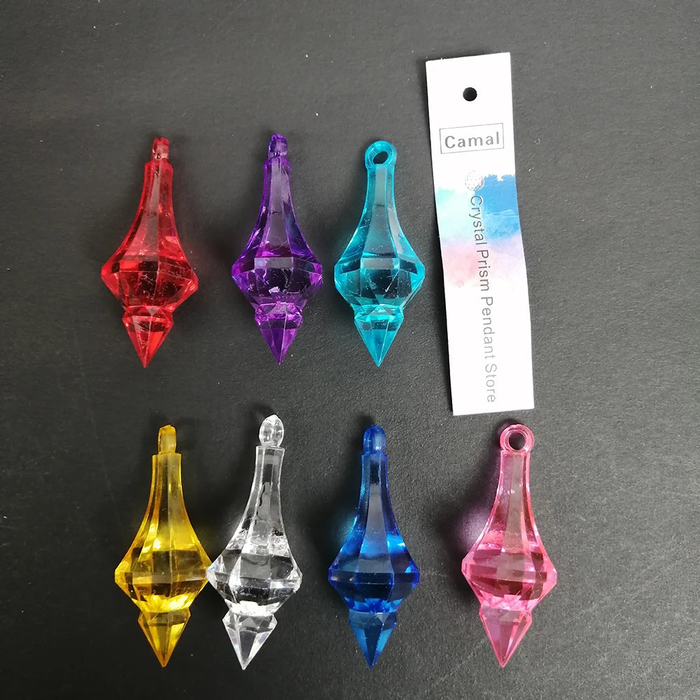 Home Decor Hanging Diamond Drop Crystal Beads — 10 Pcs Acrylic Chandelier DIY Wedding Pendants — view 2 of home decor