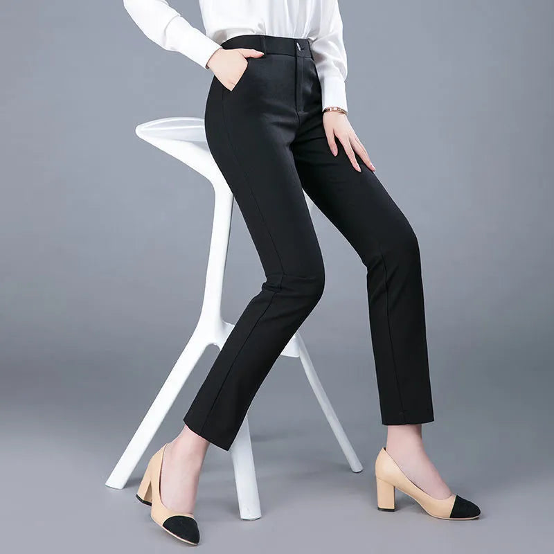 New Formal Pencil Ankle-length Pants For Women High Waist OL Sweatpants Classic