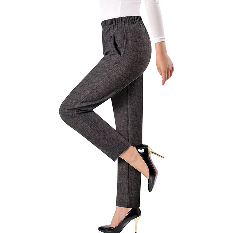 2025 Women’s Oversized High-Waist Stretch Pants – Loose-Fit Elastic Trousers (Up to 8XL)