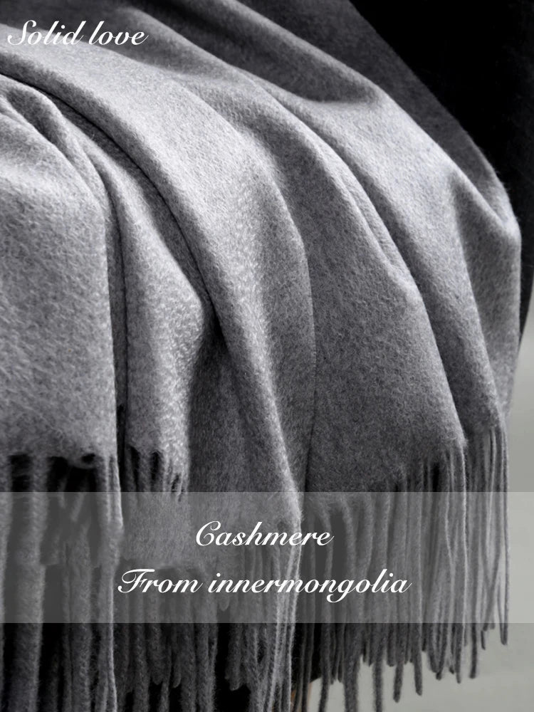 Cashmere Scarf Capsule-Color — Luxury Brand Solid Red Women's Holiday Gift Pashmina Wrap — view 5 of scarves & wraps