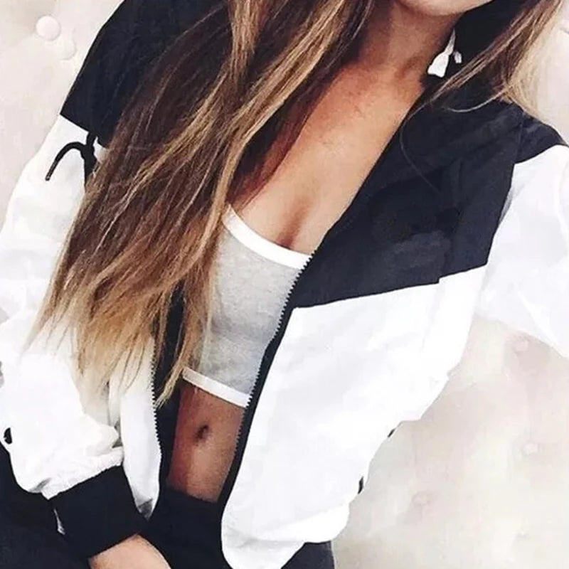 Plus-Size Women’s Hooded Sport Jacket — Lightweight Long-Sleeve Skin Suit Coat — view 2 of sports & fitness