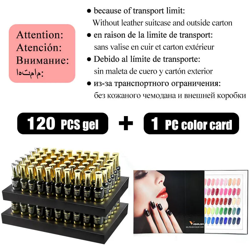 VENALISA Gel Polish Set (120PCS × 12ml) – TPO-Free Color Gel Nail Kit for Nail Art & Salon-Style Manicures