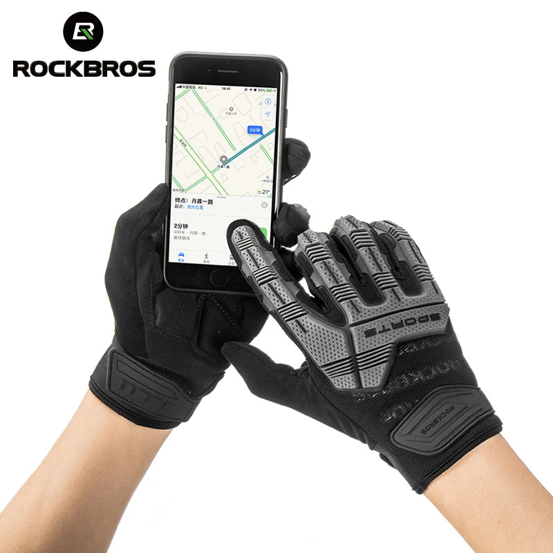 ROCKBROS Cycling Gloves Thermal Winter Full-Finger — Windproof Touchscreen SBR Shockproof Bike Gloves — view 2 of gloves
