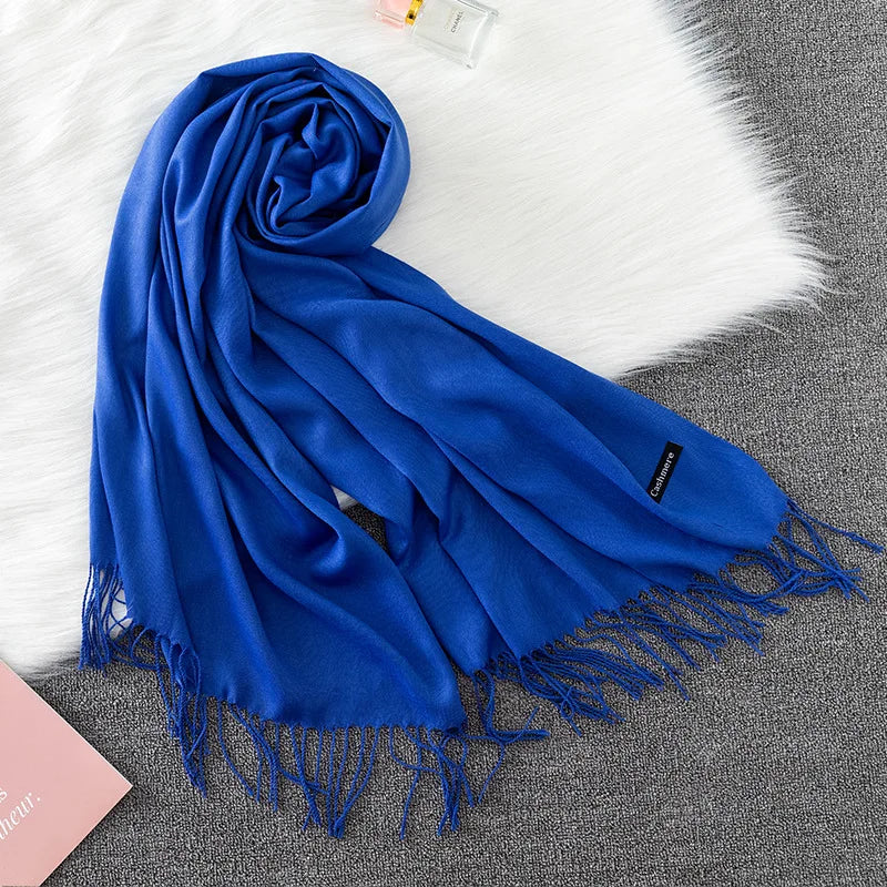 Pashmina Scarf Gray Collection — Soft Cashmere-Feel 24 Shades Travel Office Women's Wrap — view 3 of scarves & wraps
