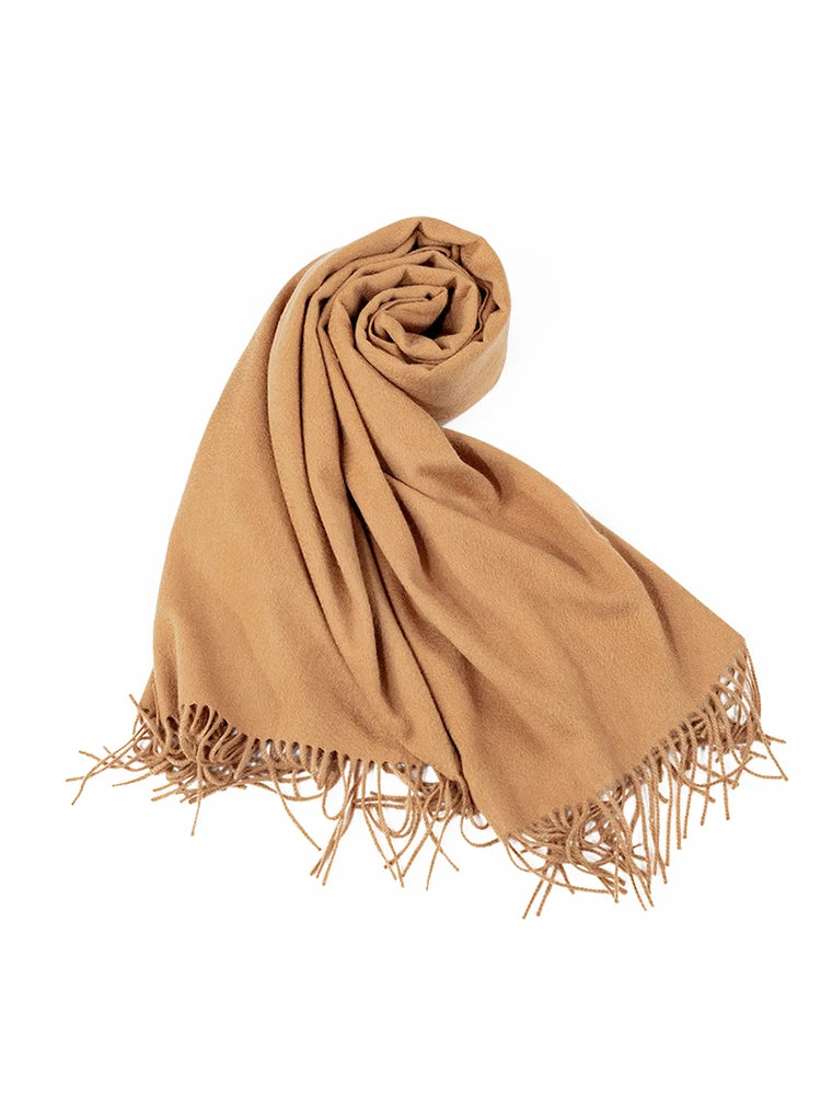 Cashmere Scarf Capsule-Color — Luxury Brand Solid Red Women's Holiday Gift Pashmina Wrap — view 6 of scarves & wraps