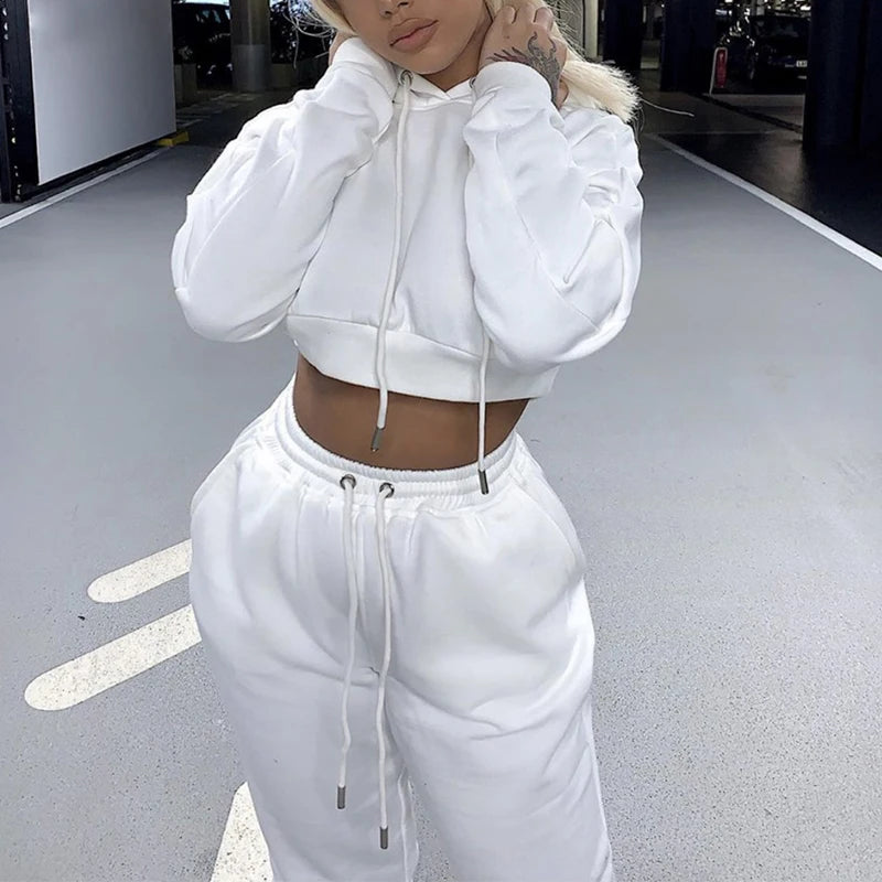 Plus-Size Hooded Tracksuit &mdash; Women&rsquo;s Autumn Loose Large-Size Sweatshirt &amp; Pants Set — view 8 of tracksuits