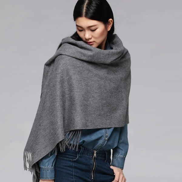 Cashmere Scarf Capsule-Color — Luxury Brand Solid Red Women's Holiday Gift Pashmina Wrap — view 8 of scarves & wraps
