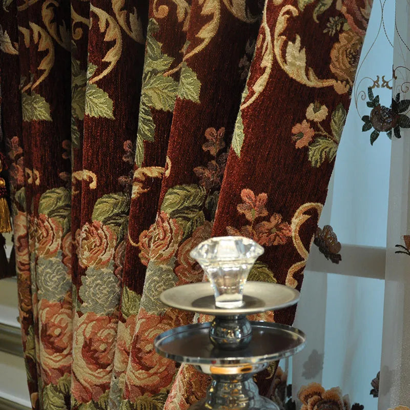 Luxury Monster Flame Flower Pattern Curtains – Valance Drapes for Living Room & Dining Room