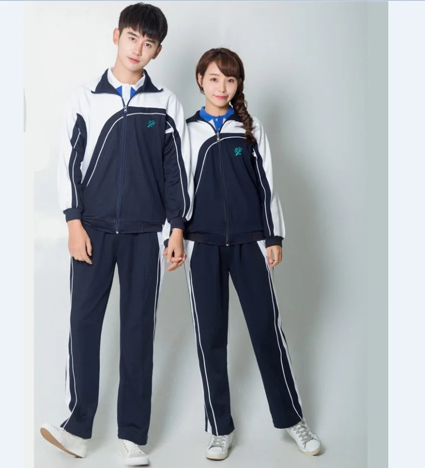 Boy students Autumn clothing Chinese fashion style students wear cotton slim long-sleeved dark blue and white patchwork coat