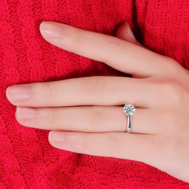 Unisex S925 Sterling Silver Wedding Rings — Austrian Crystal Fine Jewelry Gift Set — view 5 of jewelry