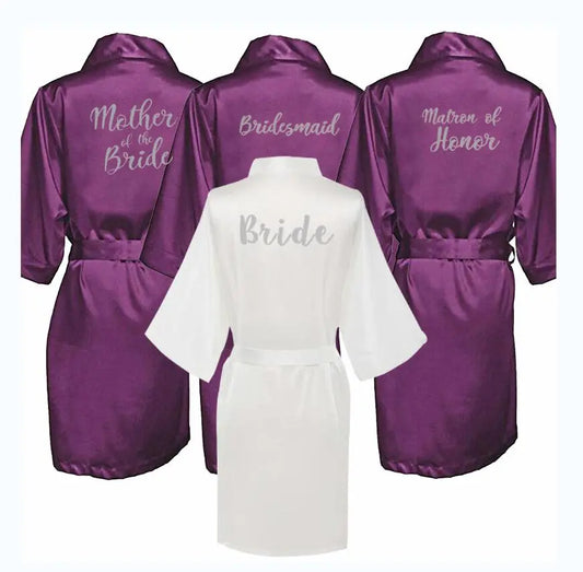 Plain Satin Robes Women Wedding Robe Bride Bridesmaid Robes Dressing Gown Bridesmaid Silk Robe