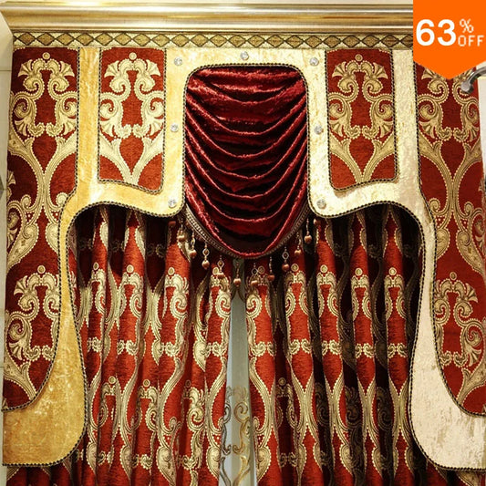 The Red Luxury Ancient Roman Helmet Head Hook, Hang Style, Living Room Curtains, Restaurant Red Golden Palace Hotel Curtain