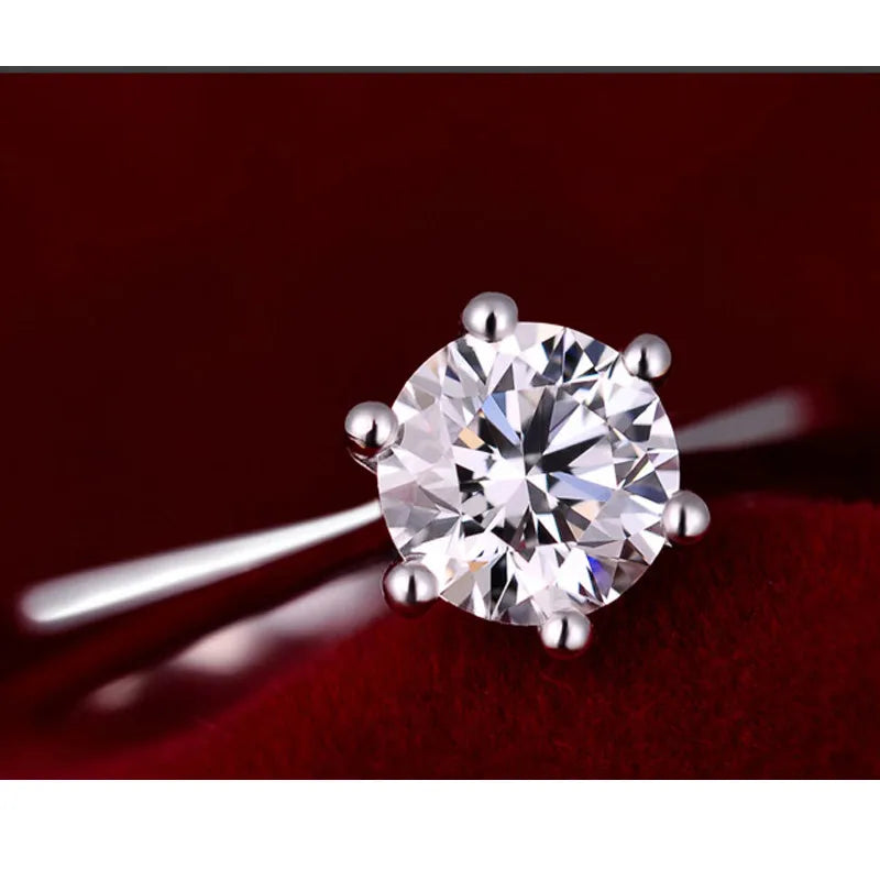 Unisex S925 Sterling Silver Wedding Rings — Austrian Crystal Fine Jewelry Gift Set — view 6 of jewelry