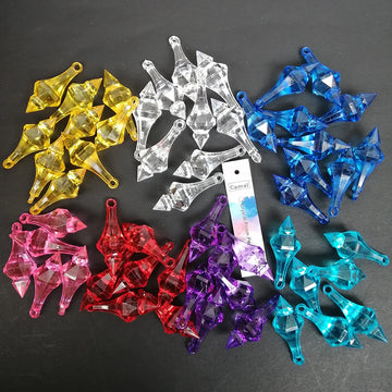 Home Decor Hanging Diamond Drop Crystal Beads — 10 Pcs Acrylic Chandelier DIY Wedding Pendants — view 1 of home decor