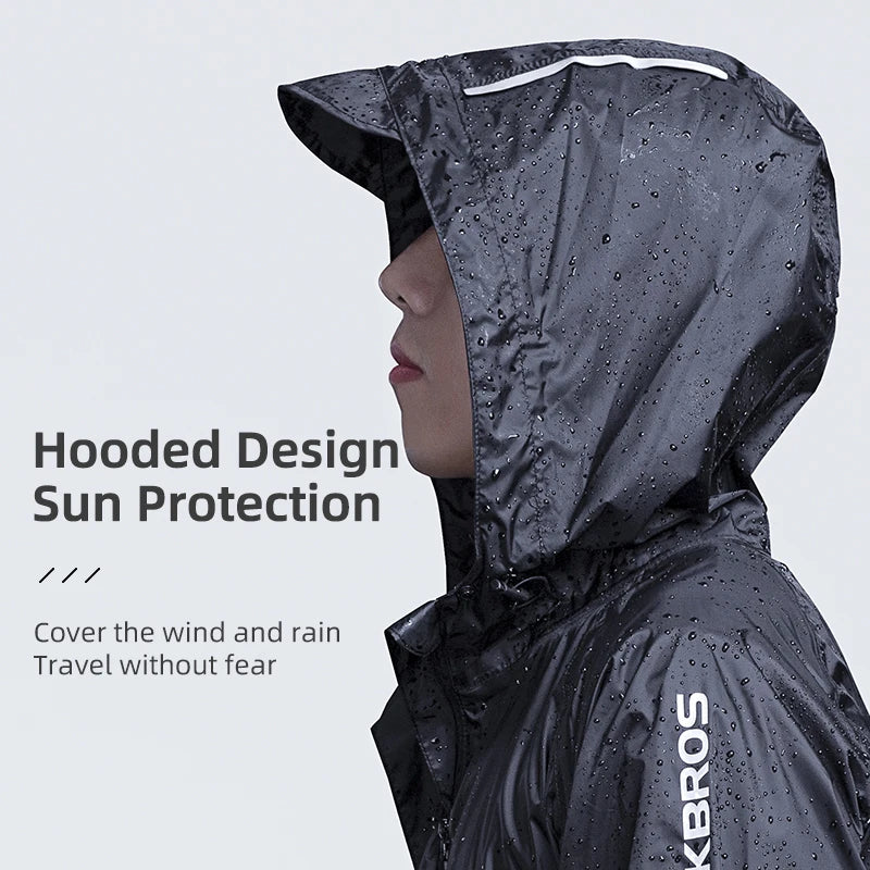ROCKBROS Waterproof Cycling Jacket — Men’s Hooded Reflective Rain Windbreaker — view 3 of sports & fitness