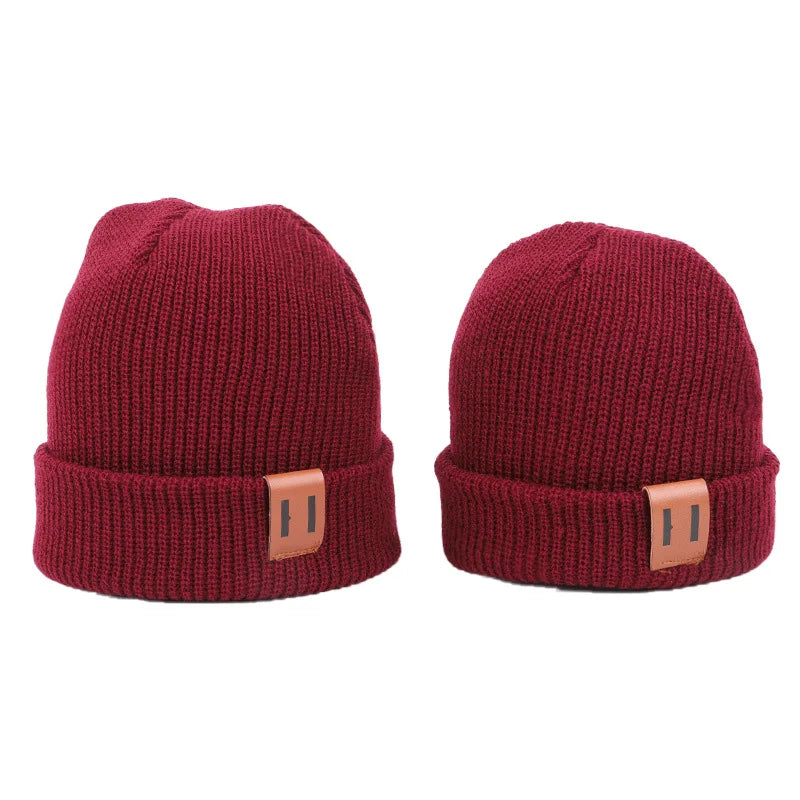 Knitted wool pullover hat for adults and children