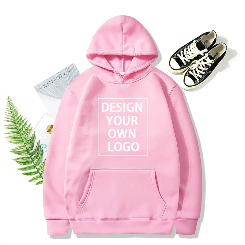 Customize Hoodies Men Women Casual Hoody Own Design LOGO Pullover DIY Picture Text Sweatshirt Clothing Loose Trend New Top Wear