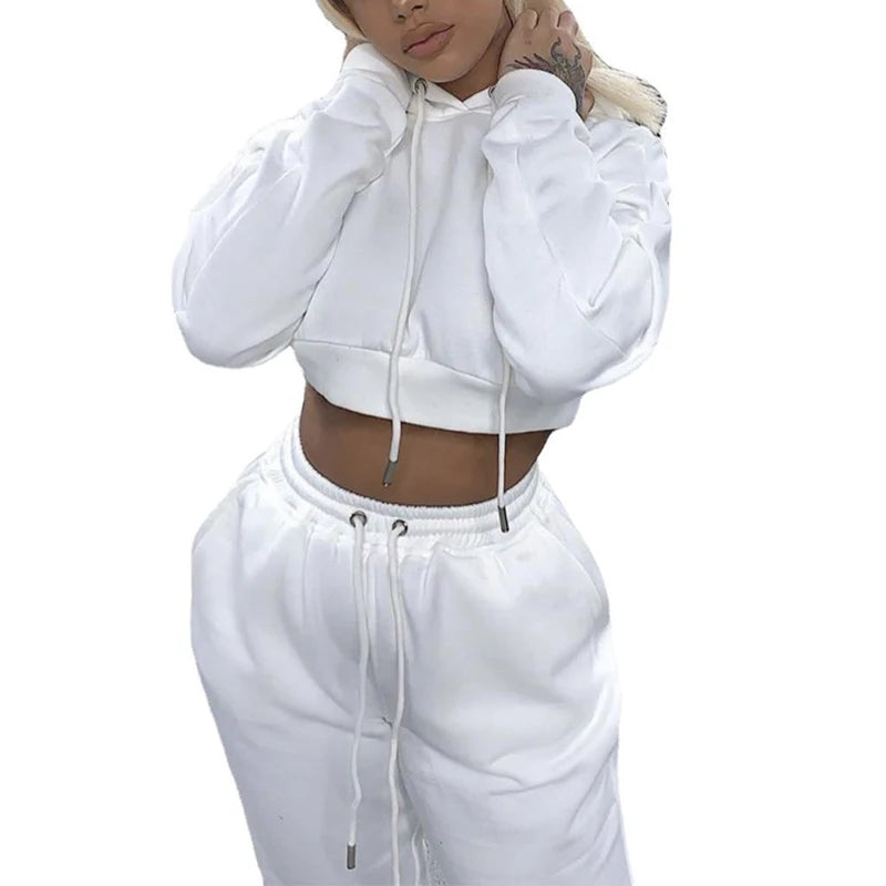 Plus-Size Hooded Tracksuit &mdash; Women&rsquo;s Autumn Loose Large-Size Sweatshirt &amp; Pants Set — view 6 of tracksuits