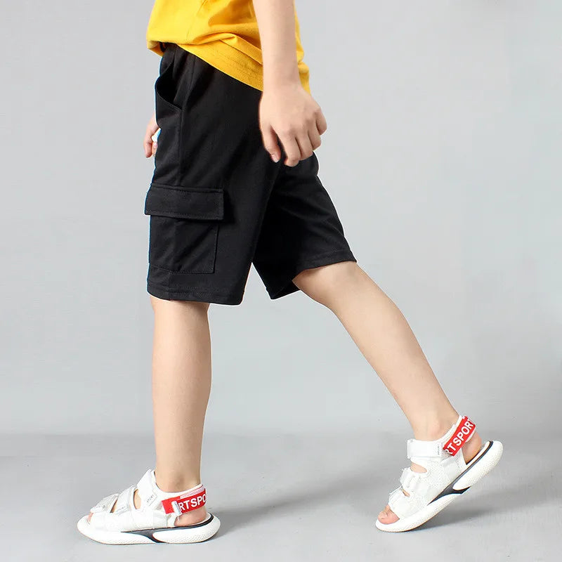 2025 Kids’ Knitted Summer Shorts – Zipper Pocket Casual Sports Shorts for Boys (Ages 3-14)