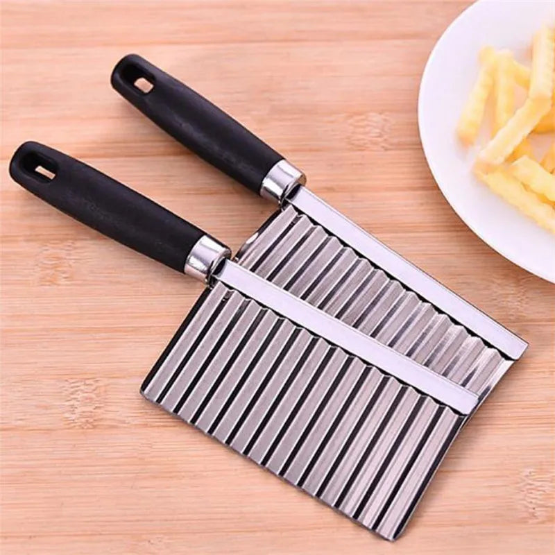 Potato Wavy-Edge Knife — Stainless Steel Crinkle Cutter for Vegetables & Fruit — view 5 of kitchen gadgets