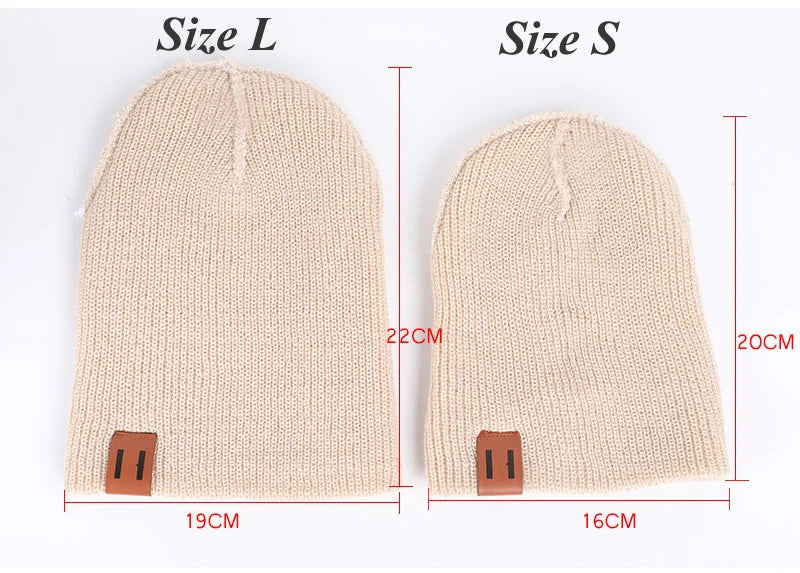 Knitted wool pullover hat for adults and children