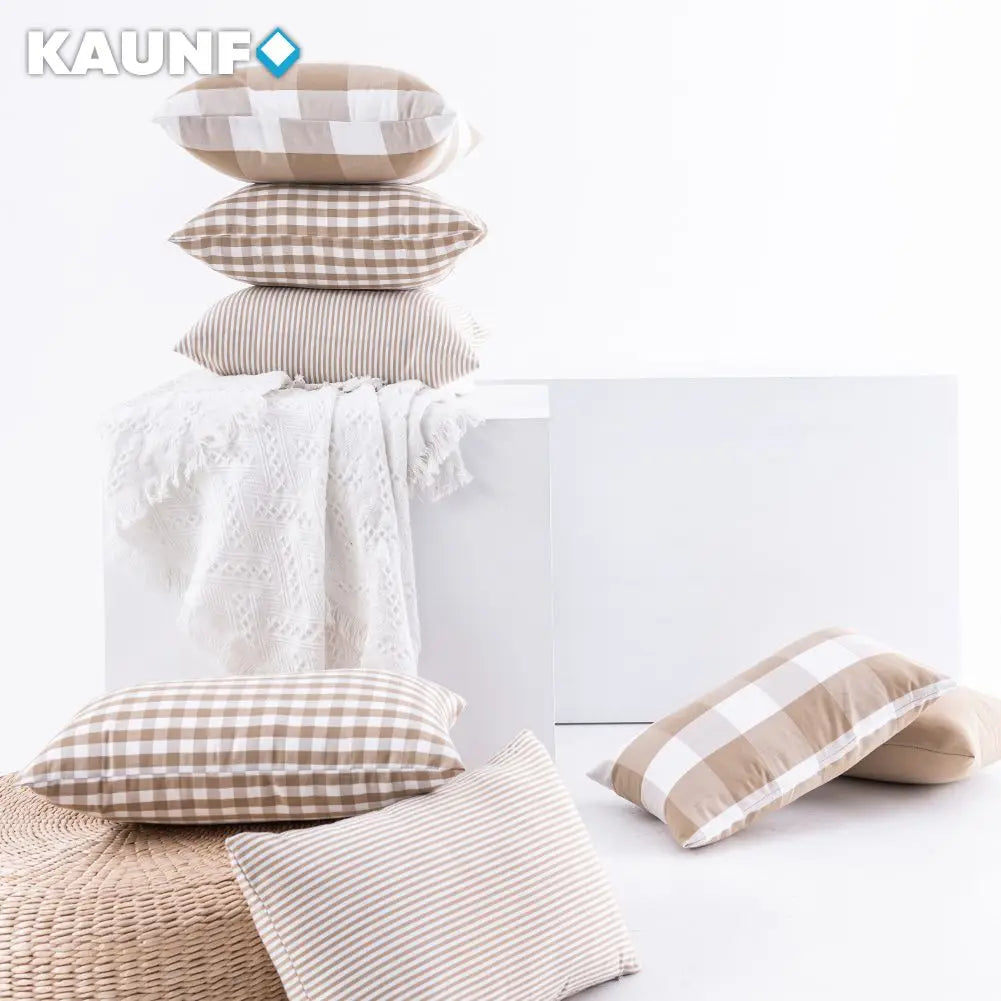 Buffalo Check Plaid Throw Pillow Covers &mdash; Farmhouse Christmas Cotton Linen Cushion Case — view 2 of cushion covers & pillow cases