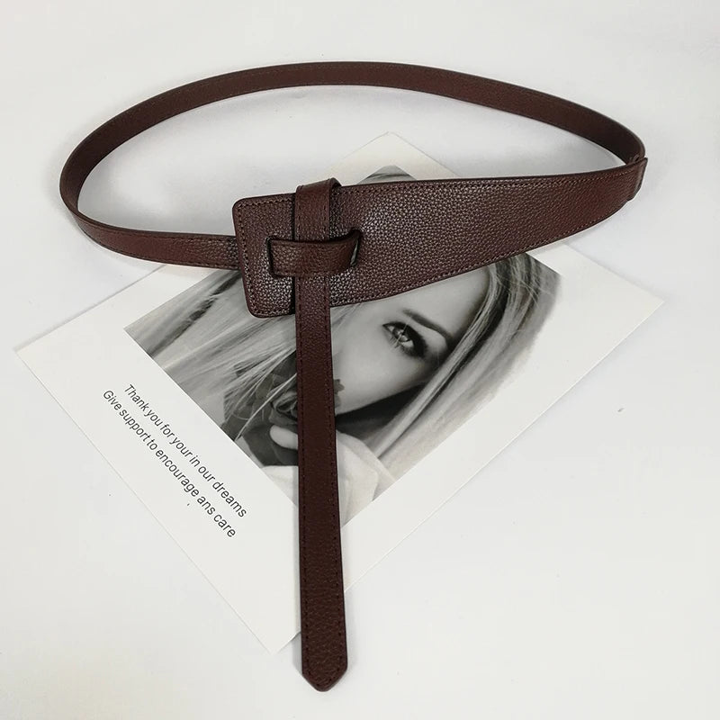 Belts Designer Knot PU Leather Women's Wide Waistband — Cummerbund Style — view 2 of belts