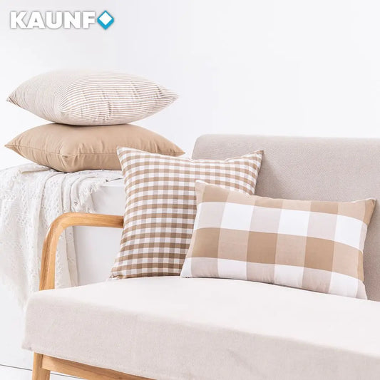 Buffalo Check Plaid Throw Pillow Covers &mdash; Farmhouse Christmas Cotton Linen Cushion Case — view 1 of cushion covers & pillow cases