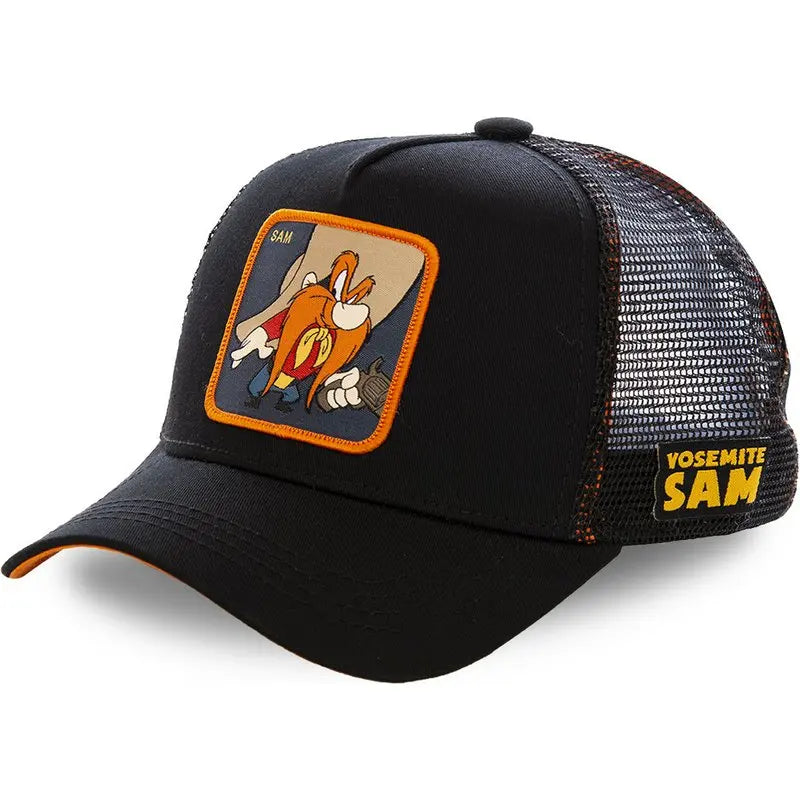 Anime Cartoon Baseball Cap — High-Quality Patch Trucker Hat Men Women Fandom Collectible — view 7 of hats & caps