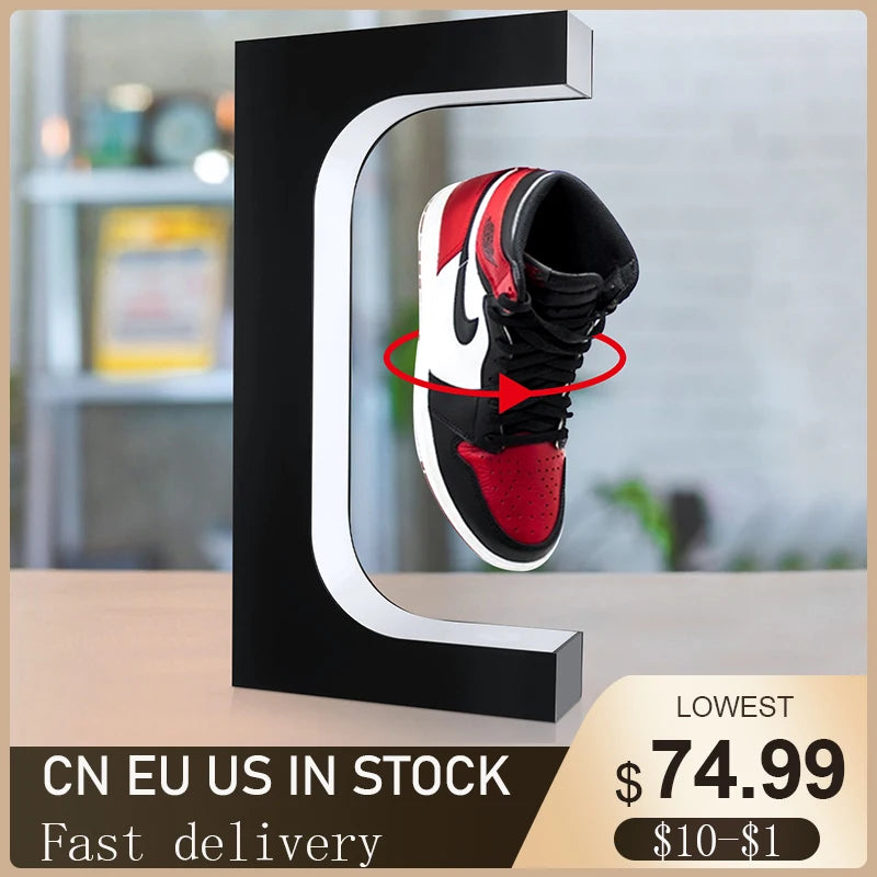 Magnetic Levitation Sneaker Display — Floating LED Shoe Stand — view 1 of shoe accessories