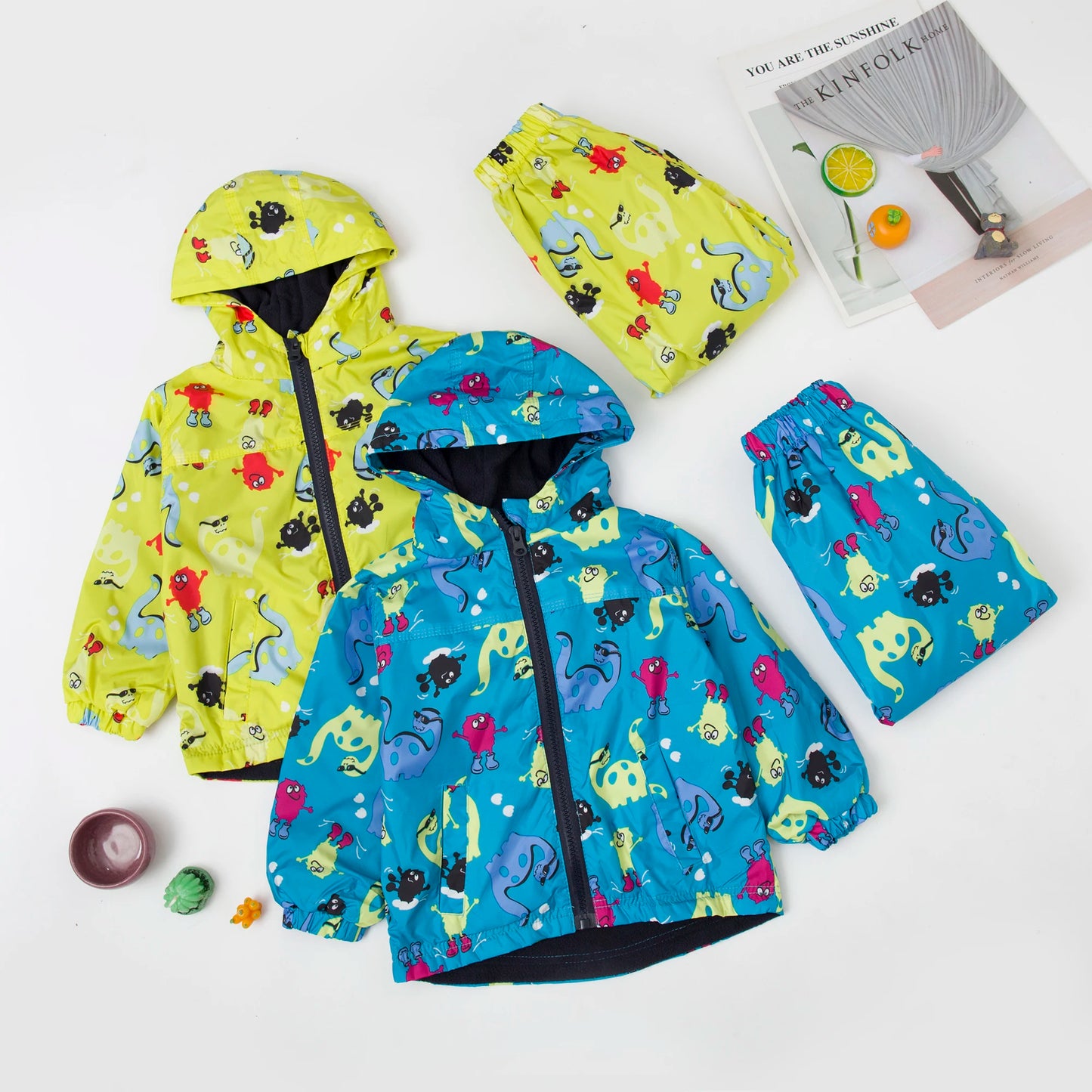 1-6 Years Kids’ Raincoat Jacket & Pants Set – Autumn Outfit for Boys & Girls