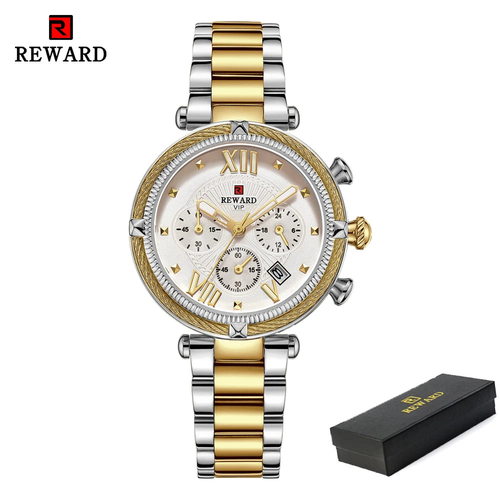 REWARD Women's Chronograph Watch — Luxury Fashion Stainless Steel Wristwatch — view 12 of watches