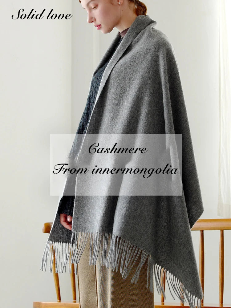 Cashmere Scarf Capsule-Color — Luxury Brand Solid Red Women's Holiday Gift Pashmina Wrap — view 4 of scarves & wraps