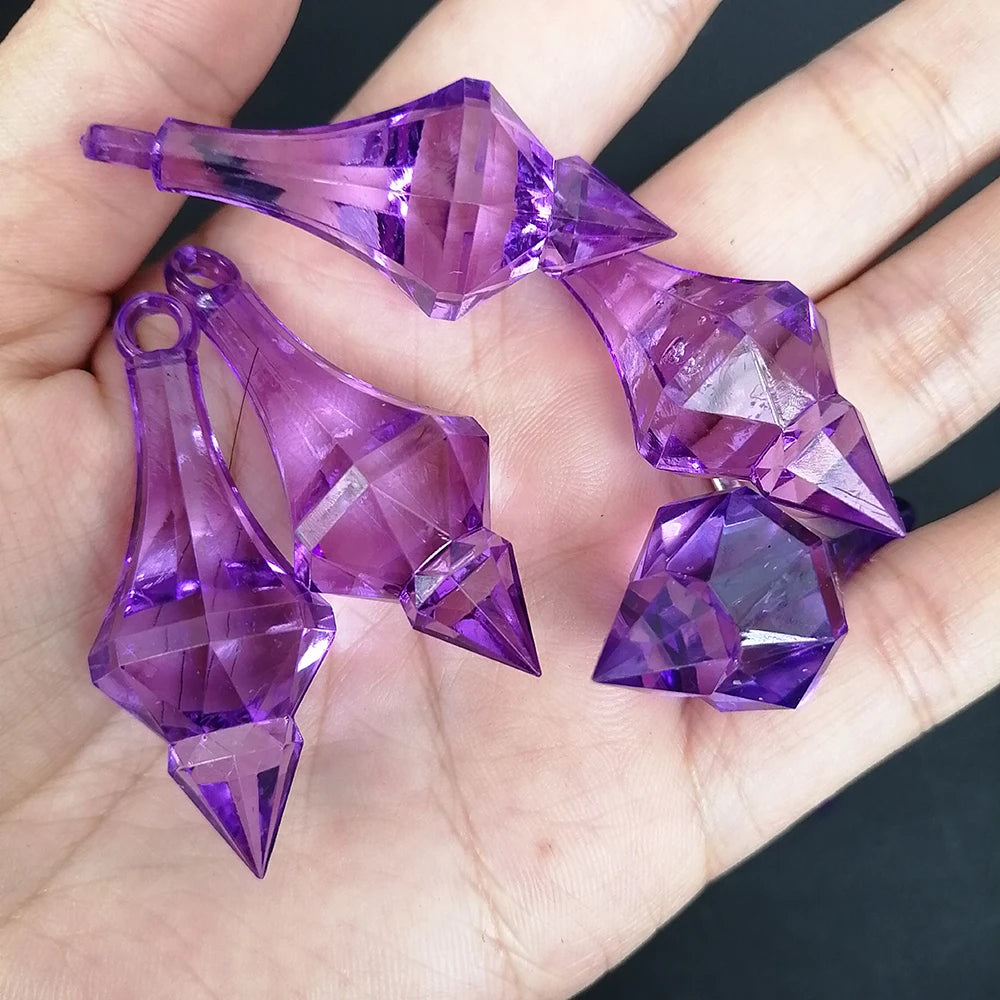 Home Decor Hanging Diamond Drop Crystal Beads — 10 Pcs Acrylic Chandelier DIY Wedding Pendants — view 11 of home decor