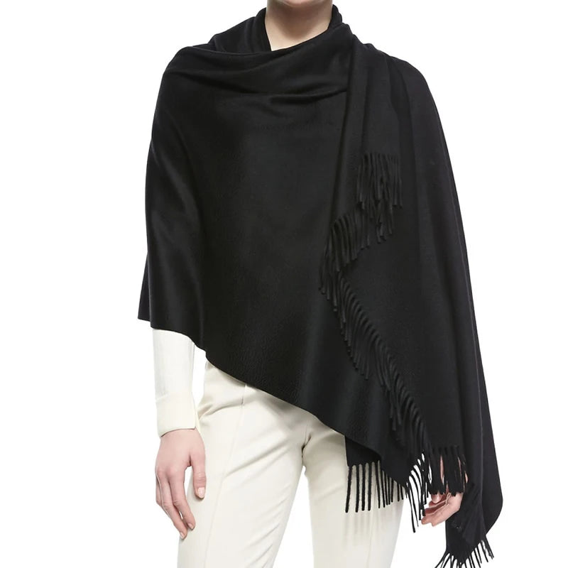 Cashmere Scarf Capsule-Color — Luxury Brand Solid Red Women's Holiday Gift Pashmina Wrap — view 12 of scarves & wraps