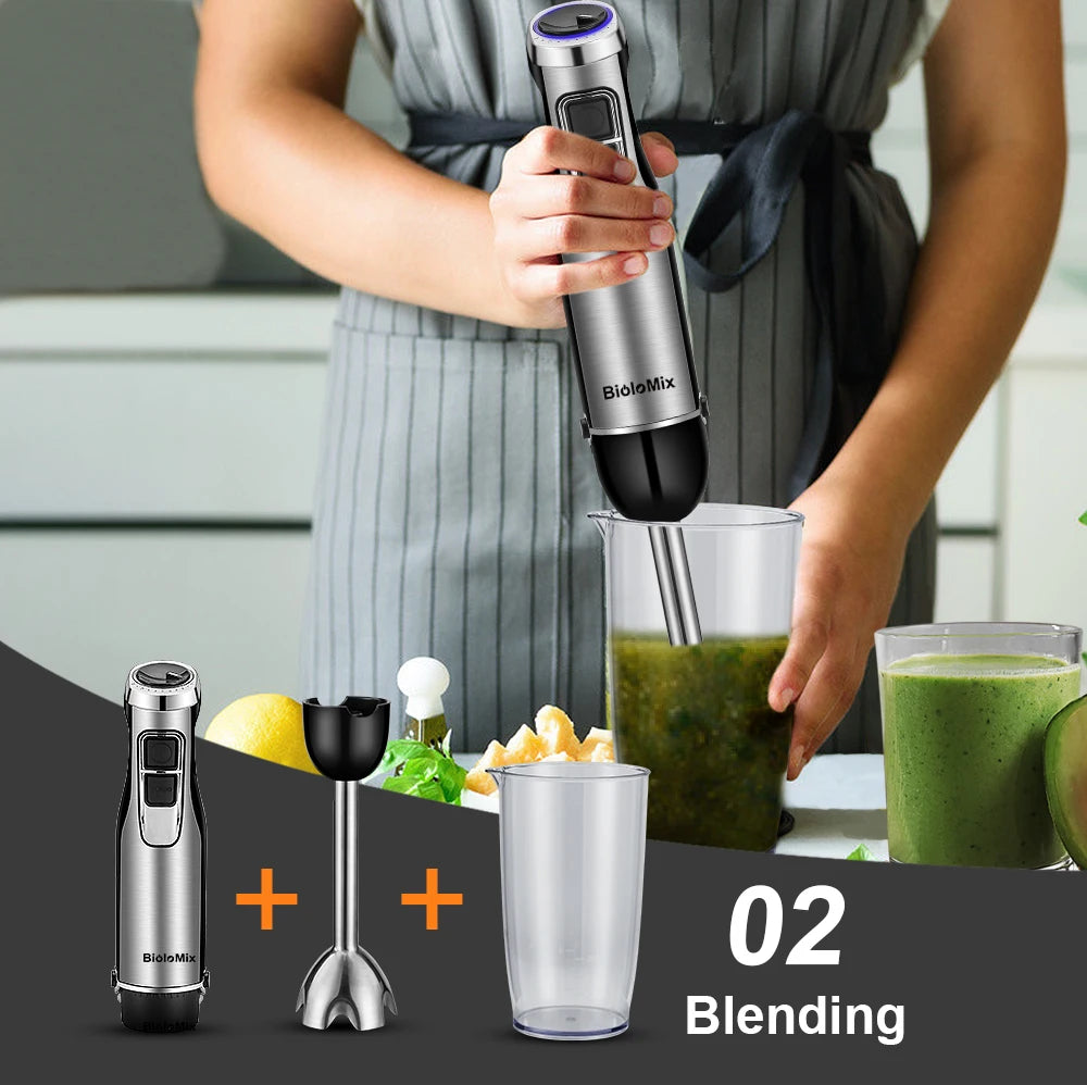 BioloMix 4-in-1 1200W Immersion Blender – Stick Hand Mixer with Chopper — view 4 of home & kitchen