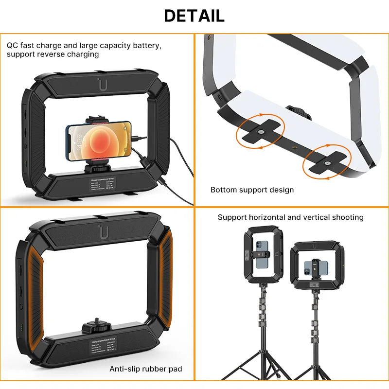 U-200 Bi-Color Ring Light – LED Video Light with Phone Clip & Cold Shoe for Live Streaming — view 5 of shoes & footwear