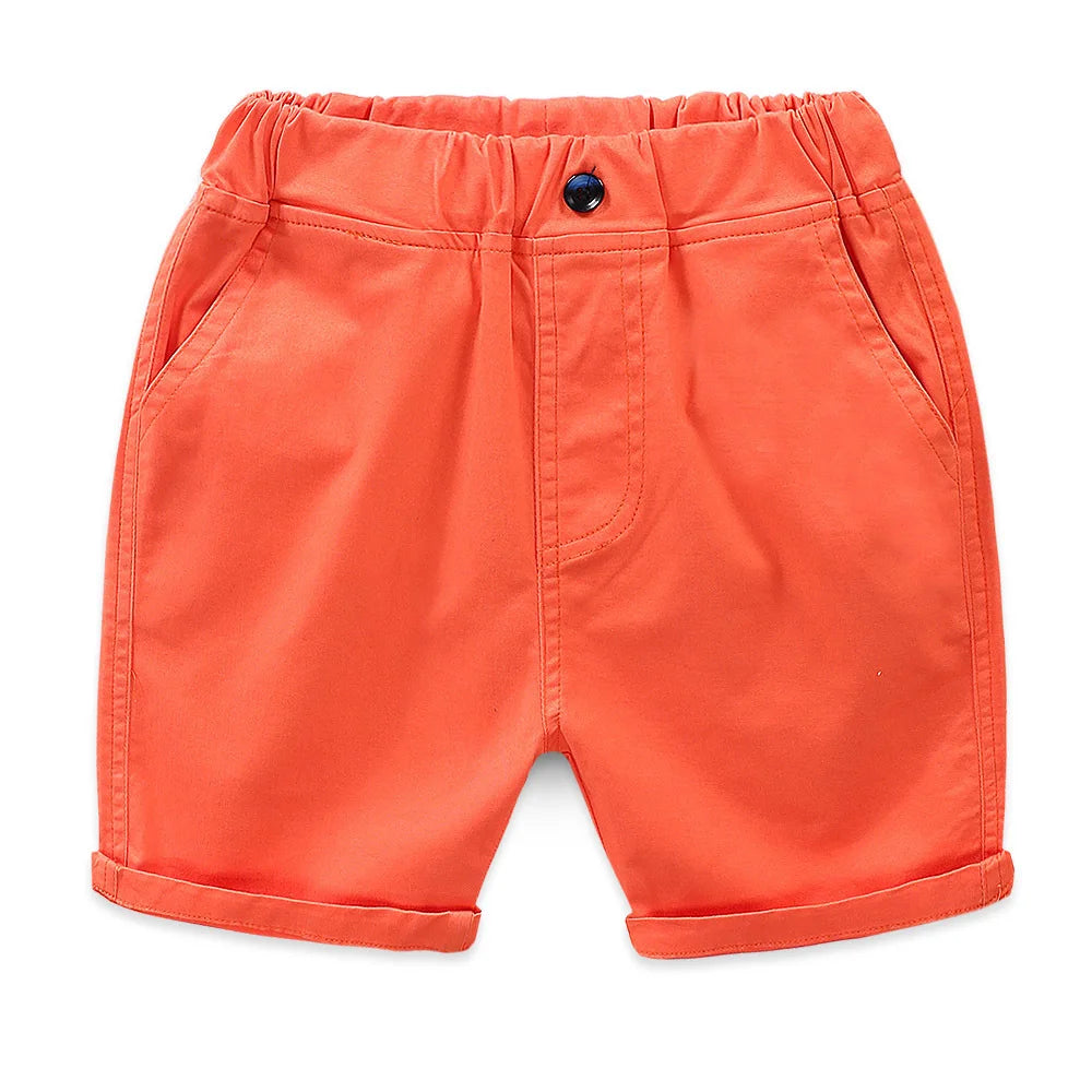 DE PEACH New Kids Boys Casual Shorts Summer Solid Color Cotton Baby Girls Loose