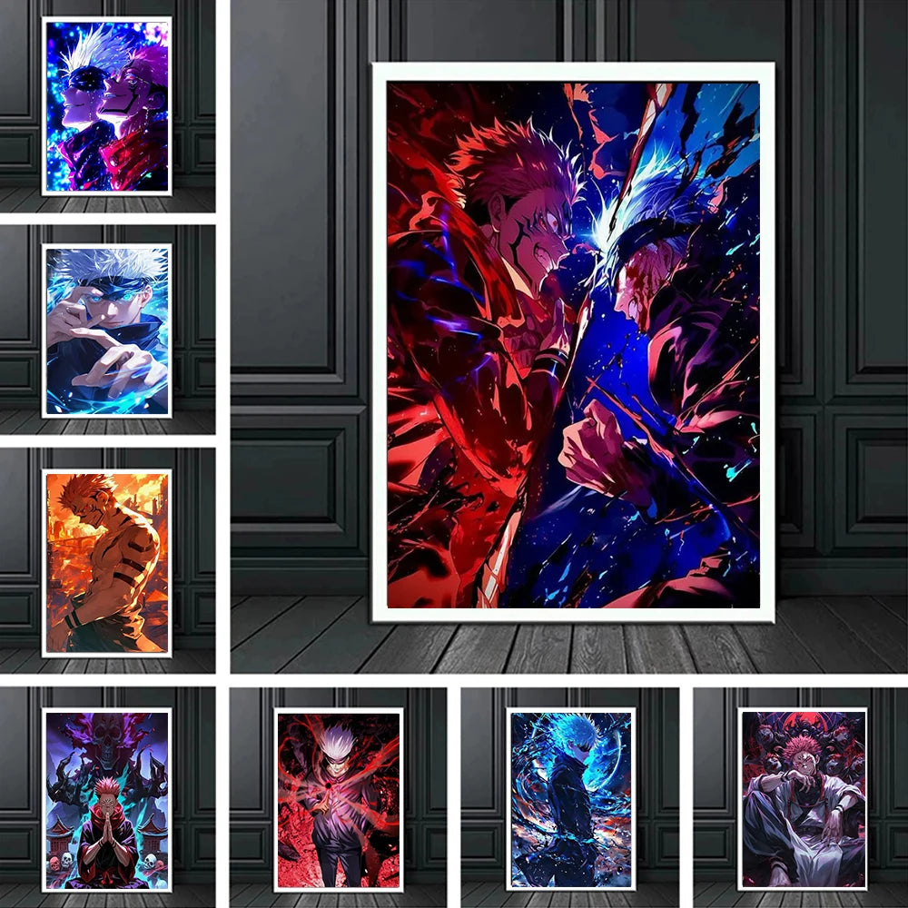 Jujutsu Kaisen Retro Canvas Poster — Japan Anime Wall Art for Game Room & Home — view 2 of wall art & prints