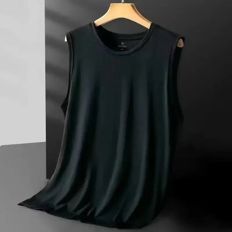 Men's Ice Silk Mesh Vest Lightweight Sports Summer Wear Sleeveless T-shirt Tank Top Casual Fashion Outerwear — view 6 of product