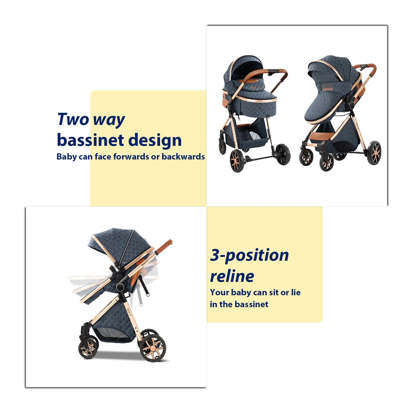 3-in-1 Baby Stroller Travel System - Bassinet, Car Seat &amp; Lightweight Stroller — view 4 of baby strollers