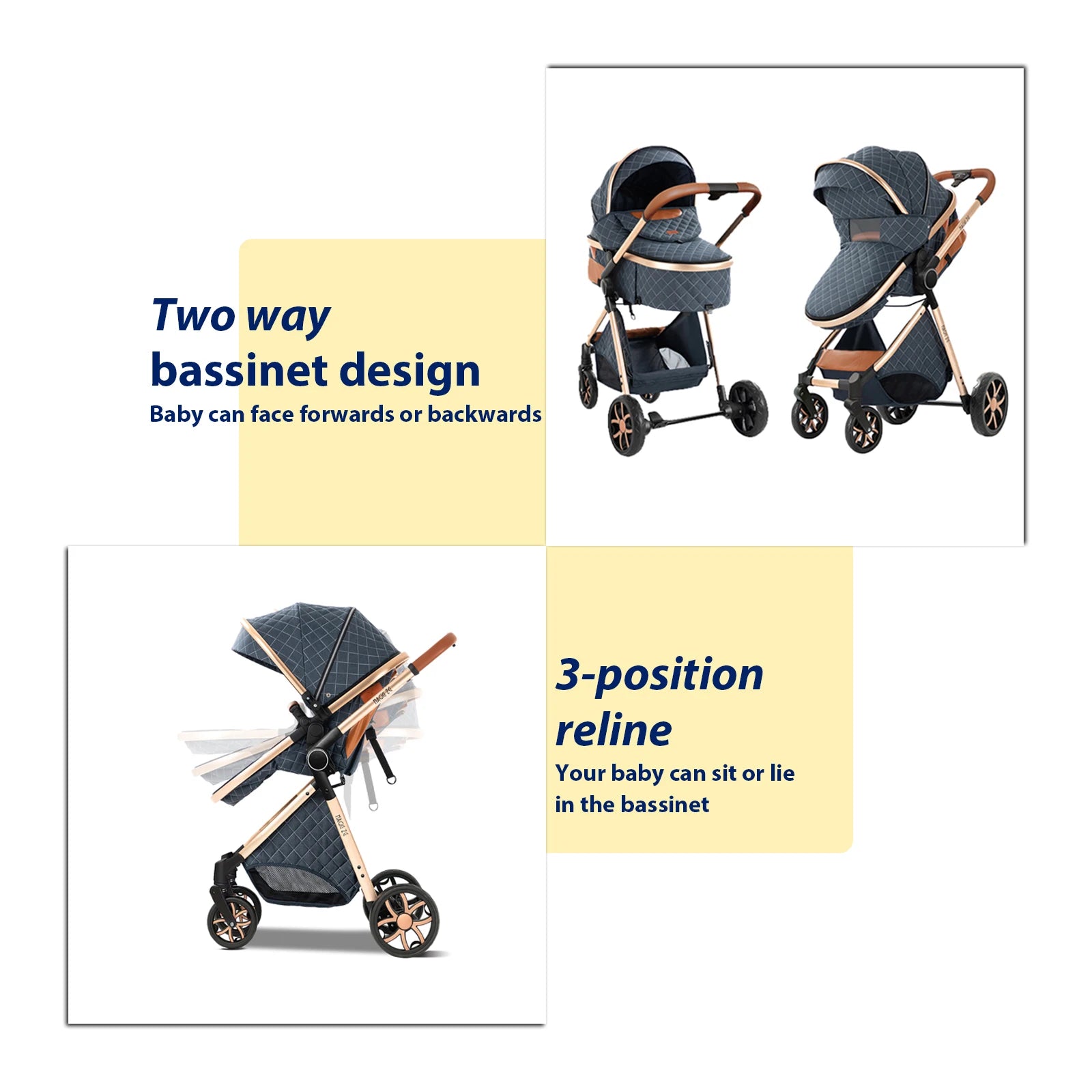 3-in-1 Baby Stroller Travel System - Bassinet, Car Seat &amp; Lightweight Stroller — view 4 of baby strollers